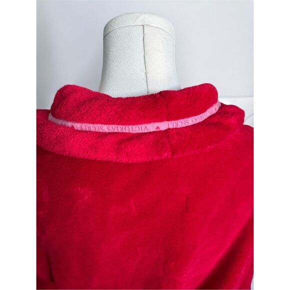 Victorias Secret Y2K Red Pink Soft‎ Plush Bath Robe Sz Medium Girly - Picture 4 of 8